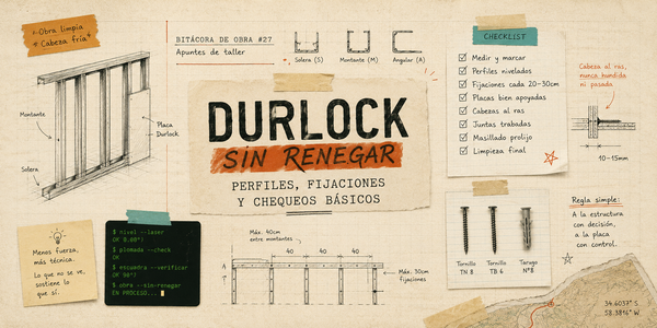 Durlock sin renegar: perfiles, fijaciones y chequeos basicos
