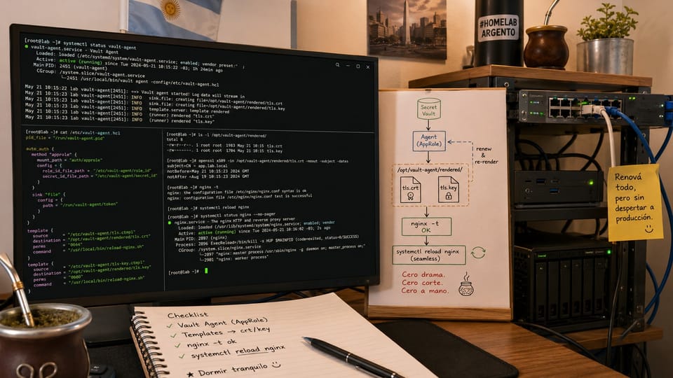 NGINX con Vault Agent: automatico, prolijo y sin pelearte con certificados